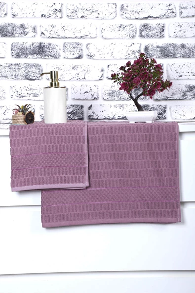 2 Parça Jakarlı Renkli Kadın-Erkek Banyo Havlu Takımı 90x150 Cm - 8