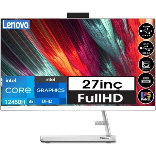 Lenovo Ideacentre Aıo 3 27IAP7 Intel® Core™ I5-12450H 16GB 512GB SSD 27" WINDOWS11PRO Aıo Masaüstü Bilgisayar FF0GJ00GQTX38+ZETTAUSBBELLEK