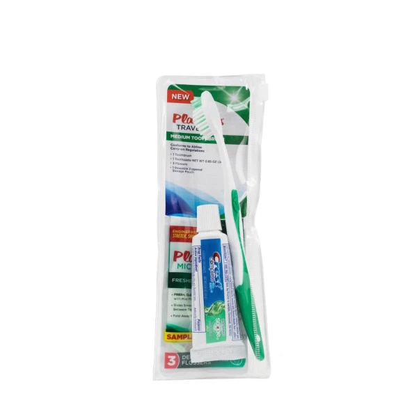 Plackers Travel Kit (Diş Fırçası+Macunu Crest + 3 Diş İpi Kürdanı)