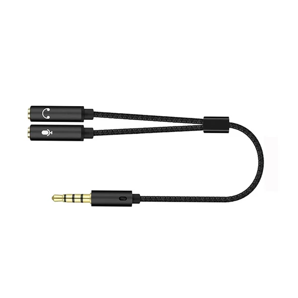 kulaklık mikrofon birleştirici splitter 3,5mm stereo kablo - 2