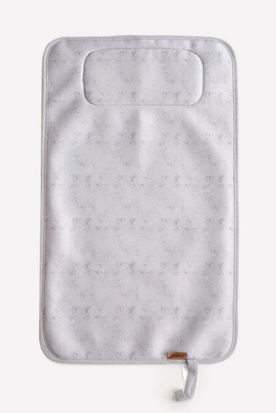 Anne Bebek Bakım Örtüsü Yenidoğan Alt Açma Değiştirme Solid Gri Organizer Pedi Minderi Çift Taraflı - Resim 7