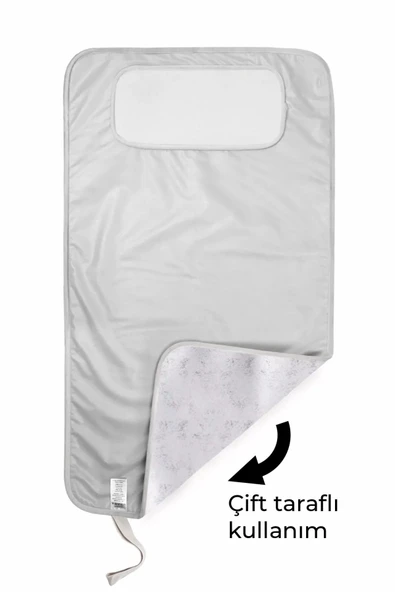 Anne Bebek Bakım Örtüsü Yenidoğan Alt Açma Değiştirme Solid Gri Organizer Pedi Minderi Çift Taraflı - Resim 4