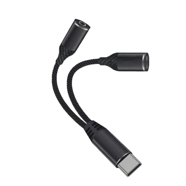 Tonex SX-03 2in1 Type-C to 3.5mm Aux + Type-C Çoklayıcı Adaptör Kablo