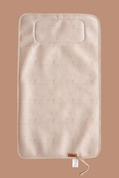 Anne Bebek Bakım Örtüsü Yenidoğan Alt Açma Değiştirme Solid Bej Organizer Pedi Minderi Çift Taraflı - Resim 7