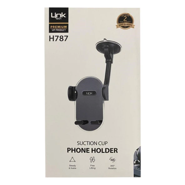 LinkTech H787 Premium Vantuzlu Araç İçi Telefon Tutucu - 2