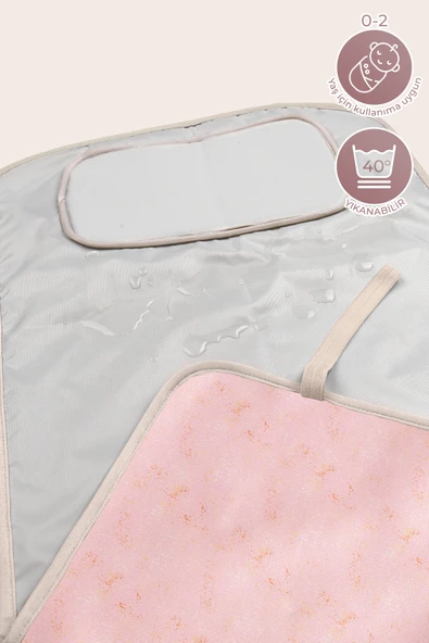 Anne Bebek Bakım Örtüsü Yenidoğan Alt Açma Değiştirme Solid Pemb Organizer Pedi Minderi Çift Taraflı - Resim 3