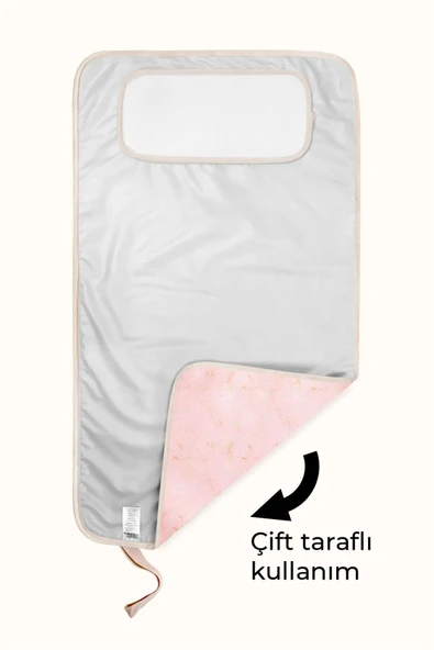 Anne Bebek Bakım Örtüsü Yenidoğan Alt Açma Değiştirme Solid Pemb Organizer Pedi Minderi Çift Taraflı - Resim 4