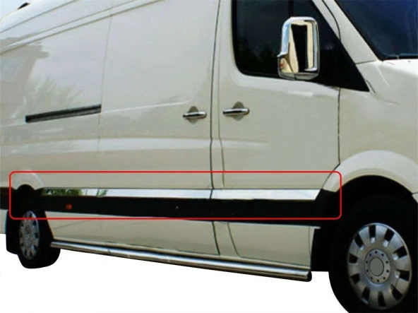 Volkswagen Crafter Yan için Kapı Çıtası 10 Parça Krom (Extra Uzun) 2006-2011