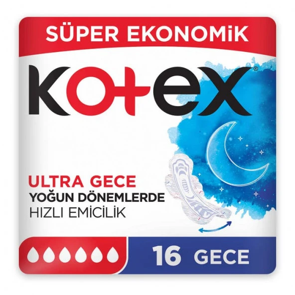 Kotex Ultra Gece Hijyenik Ped 16'lı 12 Adet