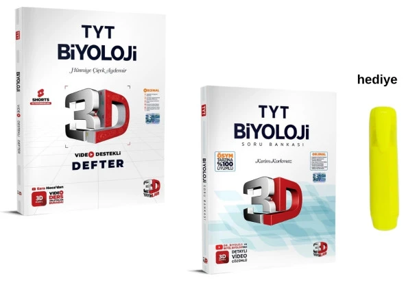 3D Yayınları Tyt Video Destekli Biyoloji Defter ve Soru Bankası Seti