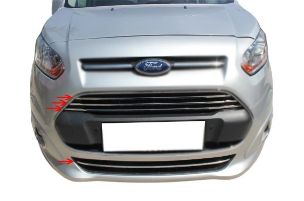 Ford Connect Ön için Panjur + Tampon Çıtası 4 Parça Krom 2014 Ve Sonrası