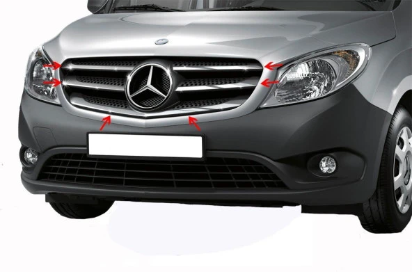 Mercedes Citan Ön için Panjur 5 Parça Krom 2013 Ve Sonrası - 2