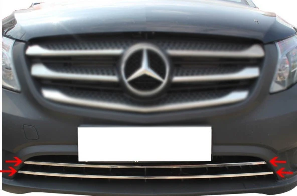Mercedes Vito Ön için Tampon Çıtası Krom 2 Parça 2015 Ve Sonrası - Resim 2
