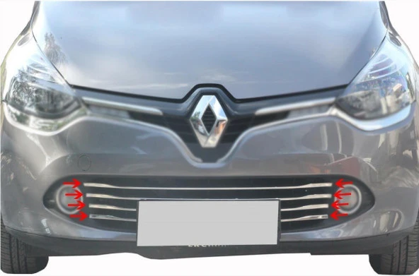 Renault Clio 4 için Ön Tampon Çıtası 6 Parça Krom 2013-2016 - Resim 2