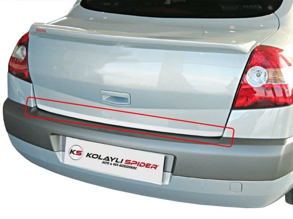 Renault Megane 2 için Sedan Bagaj Alt Çıtası Krom 2006-2010