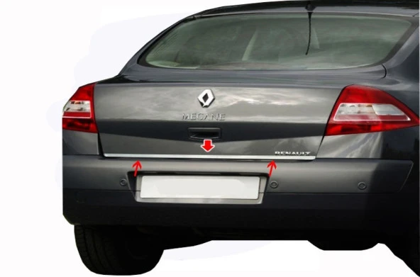 Renault Megane 2 için Sedan Bagaj Alt Çıtası Krom 2006-2010 - Resim 2