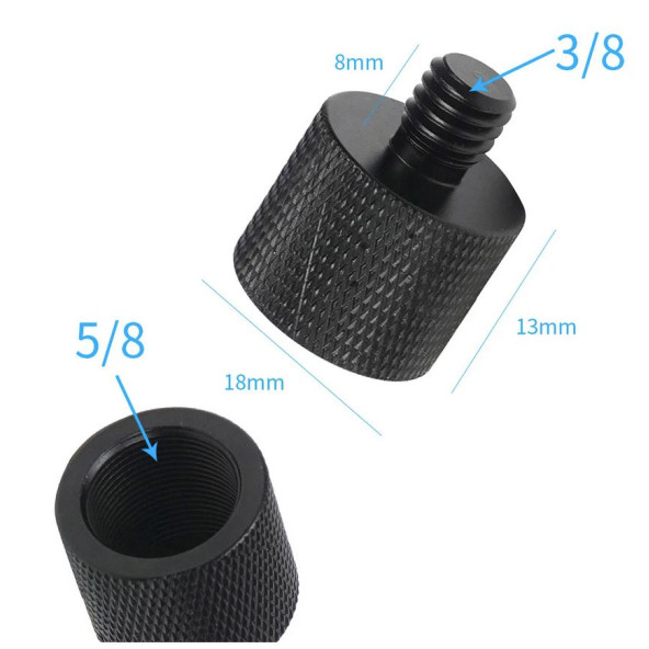 Ayex, 5/8 inç Mikrofon standını 3/8 İnç Tripod Vidasına Dönüştürücü Vida Adaptörü - 5