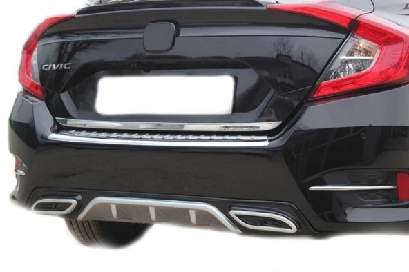 Honda Civic 10 için Bagaj Alt Çıta Krom 2016 Ve Sonrası
