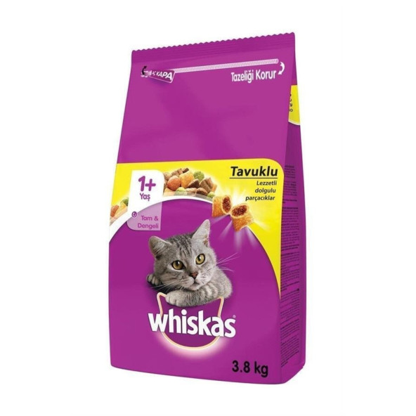 Whiskas Tavuklu Ve Sebzeli Yetişkin Kedi Maması 3.8 Kg
