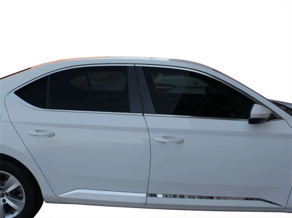 Skoda Super B8 için Cam Çerçevesi 12 Parça Krom 2015 Ve Sonrası - Resim 3