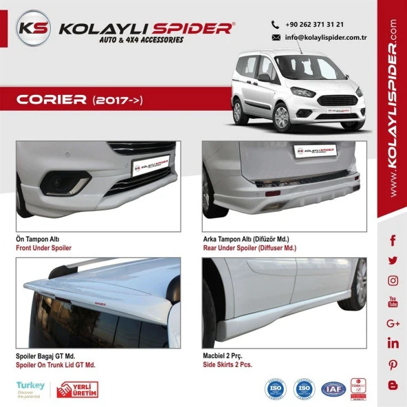 Ford Courier Ön için Panjur 5 Parça Krom 2017 Ve Sonrası - Resim 3