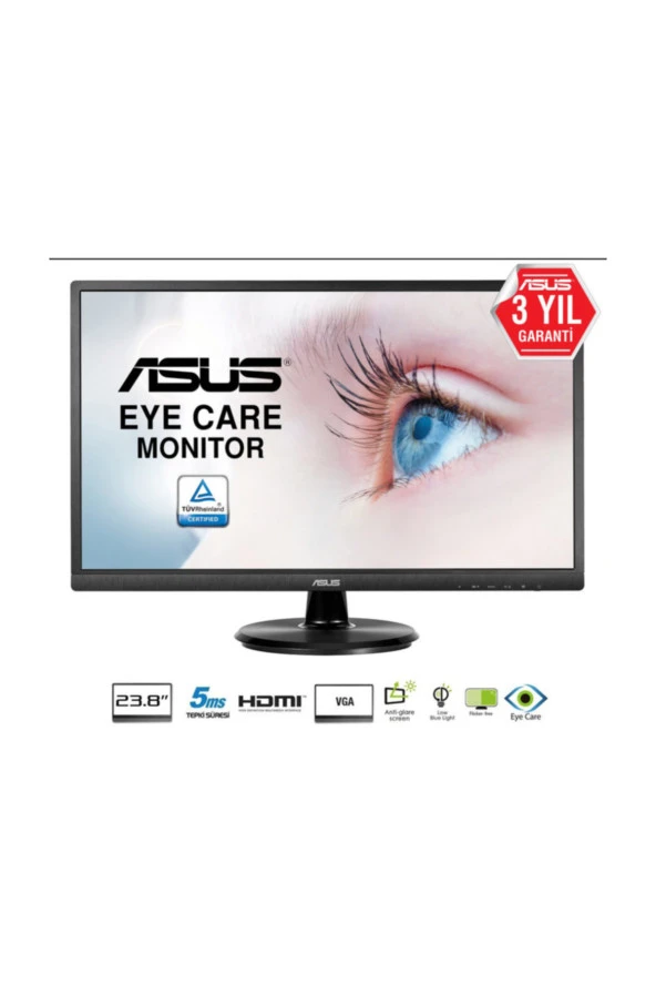 Asus VA249HE 23.8" 5ms (HDMI+Analog) Full HD VA Monitör