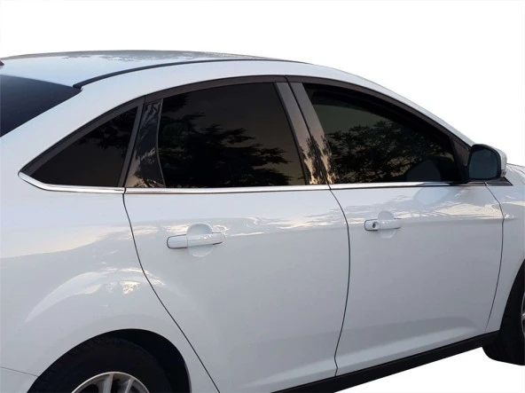 Ford Focus 3 için Sedan Cam Çıtası 8 Parça. Krom 2011-2014