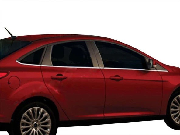 Ford Focus 3 için Sedan Cam Çıtası 8 Parça. Krom 2011-2014 - 2
