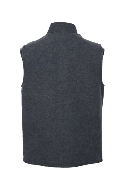 Kaşe Kumaş Fermuarlı Erkek Yelek Gri Renk - 11
