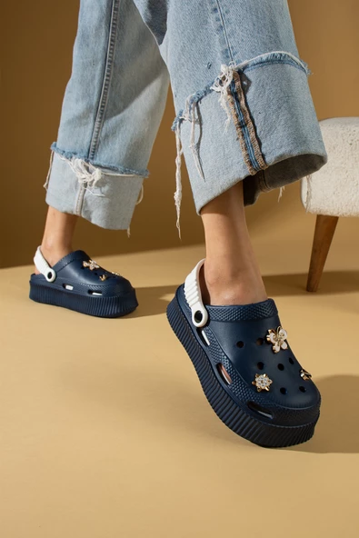 Pembe Potin Yüksek Taban Altın Tokalı Eva Comfort Kadın Sandalet DNZ225-24
