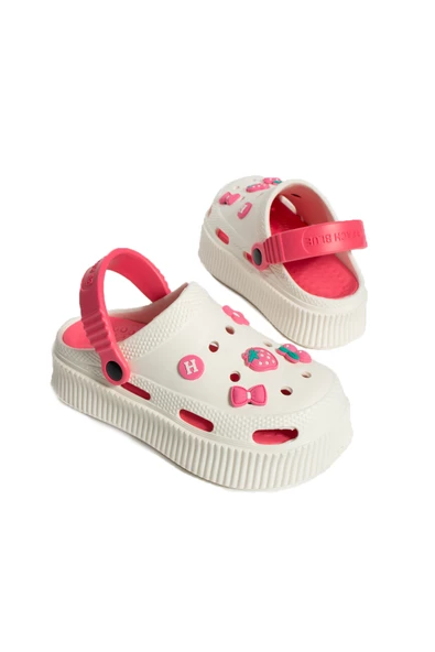 Pembe Potin Yüksek Taban Jibbitzli Eva Comfort Kadın Sandalet DNZ224-24BejFuşya - 4