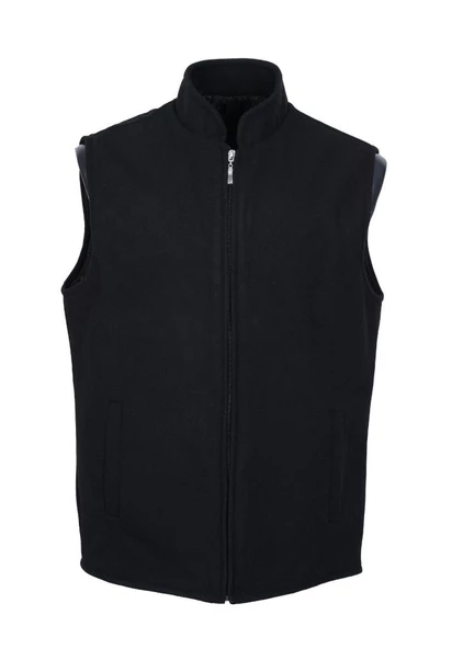 Kaşe Kumaş Fermuarlı Erkek Yelek Siyah Renk - 4