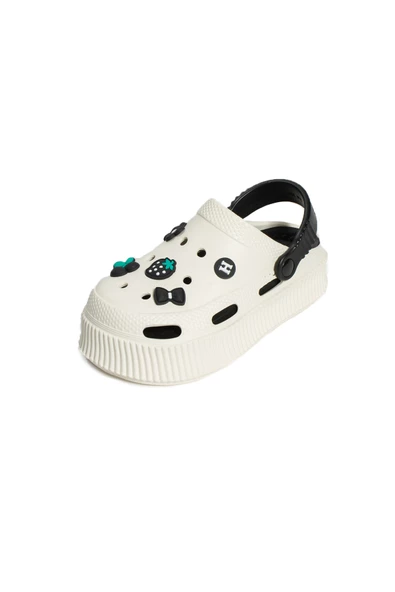 Pembe Potin Yüksek Taban Jibbitzli Eva Comfort Kadın Sandalet DNZ224-24BejSiyah - 5