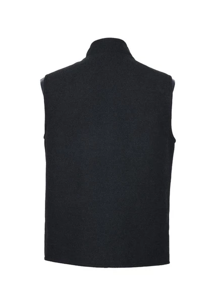 Kaşe Kumaş Fermuarlı Erkek Yelek Füme Renk - 5