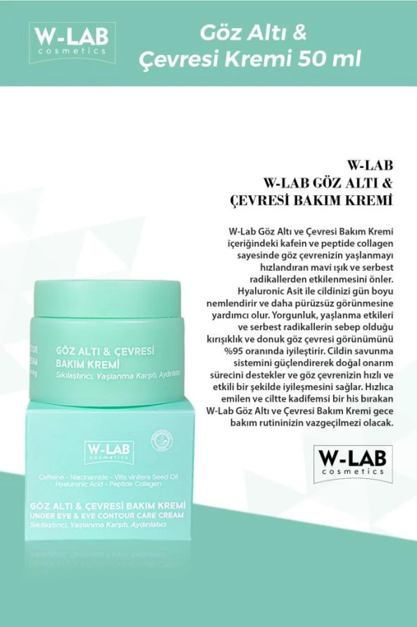 W Lab Göz Altı ve Çevresi Bakım Kremi 50 ML - 2