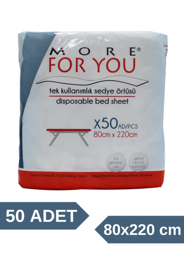 More For You Tek Kullanımlık Sedye Örtüsü 50'li Lastikli Avantaj Paketi - Resim 2