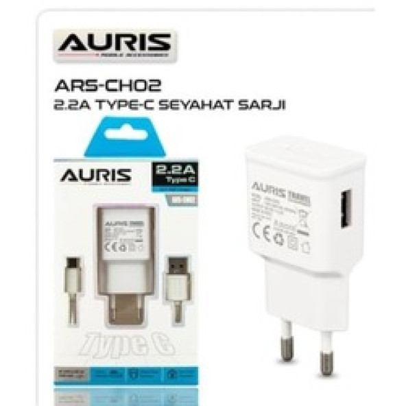 Auris 2.2A TYPE-C Şarj Aleti Seti (Adaptör ve Kablo Set)