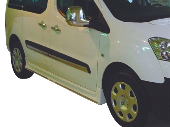 Citroen Berlingo 2 için Marşpiyel Kromlu 2 Parça Fiber 2008 Ve Sonrası