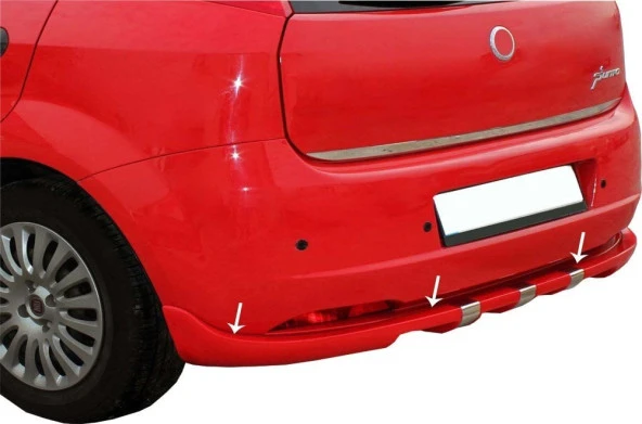 Fiat Grande Punto için Arka Tampon Altı Kromlu Fiber 2005-2010