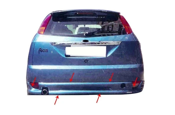 Ford Focus 1 için Hatchback Arka Tampon Altı Fiber 1998-2005