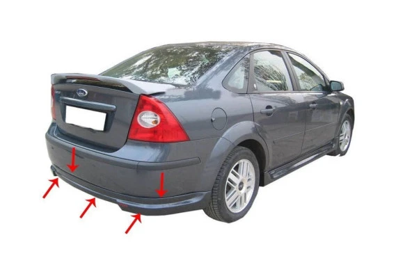 Ford Focus 2 için Sedan Arka Tampon Altı Fiber 2005-2007
