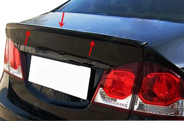 Honda Civic 8 için Spoiler Bagaj Gt Fiber 2006-2011