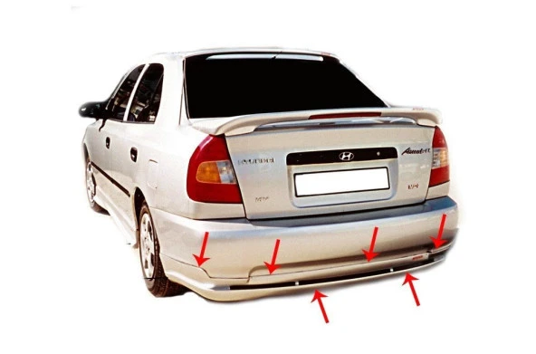 Hyundai Accent Arka için Tampon Altı Fiber 2000-2003