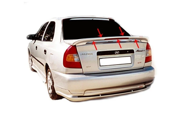 Hyundai Accent Spoiler için Bagaj Yüksek (Işıklı) Fiber 2000-2003 ürün görseli