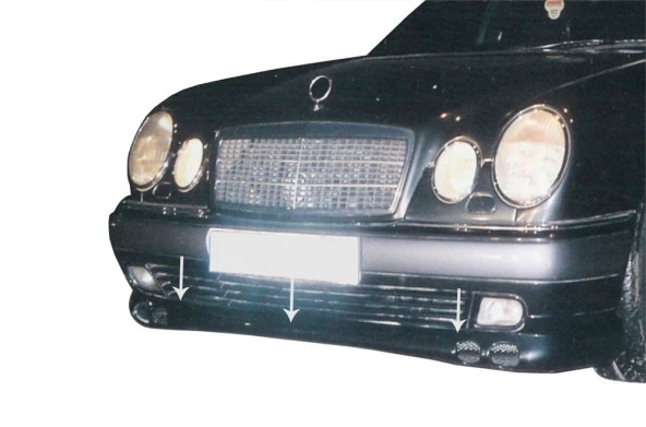 Mercedes E W210 için Ön Tampon Altı Telli Fiber 1996-2002