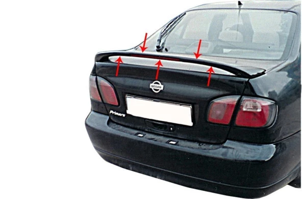 Nissan Primera P11 için Spoiler Bagaj Yüksek (Işıklı) Fiber 1995-2002