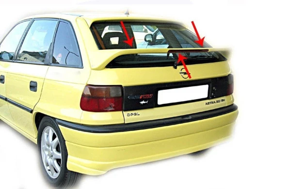 Opel Astra F için Hatchback Spoiler Cam Altı (Işıklı) Fiber 1991-2002 - Resim 2