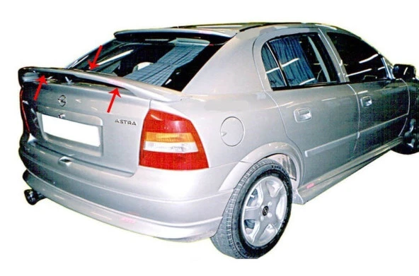 Opel Astra G için Hatchback Spoiler Bagaj Yüksek (Işıklı) Fiber 1998-2009