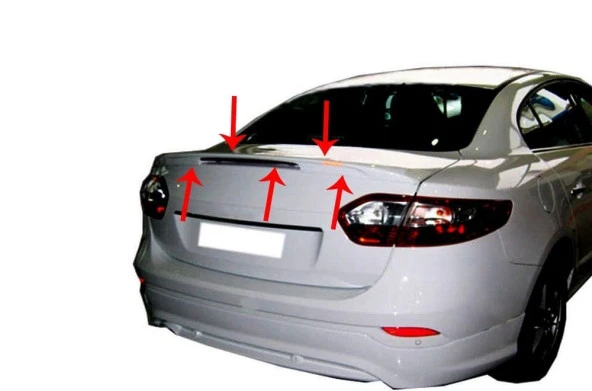 Renault Fluence Sm3 için Spoiler Bagaj (Işıklı) Fiber 2010 Ve Sonrası