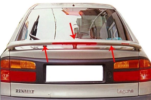 Renault Laguna 1 için Spoiler Bagaj Yüksek (Işıklı) Fiber 1996-2002